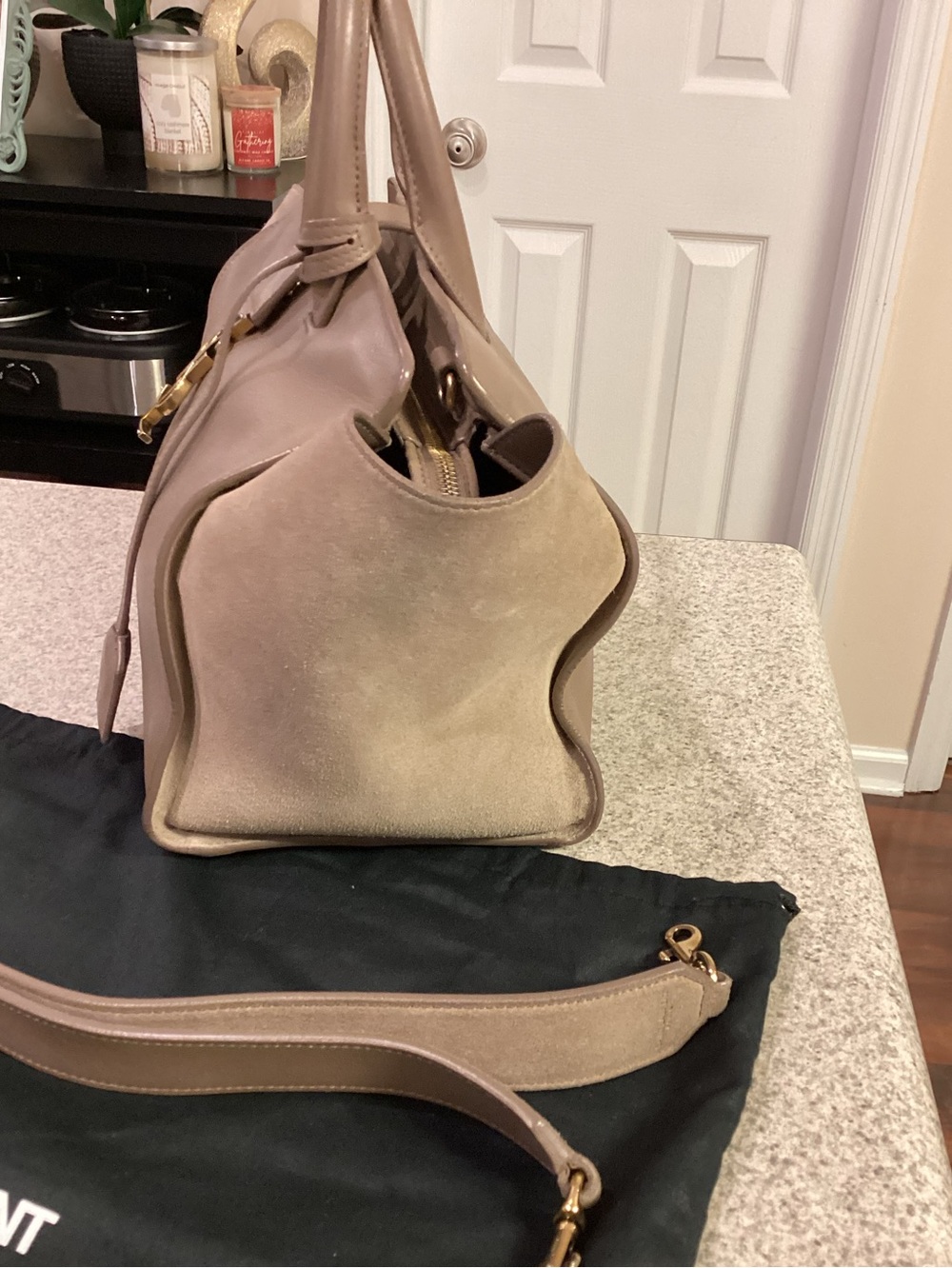 Saint Laurent YSL Taupe Satchel - Picture 6 of 15